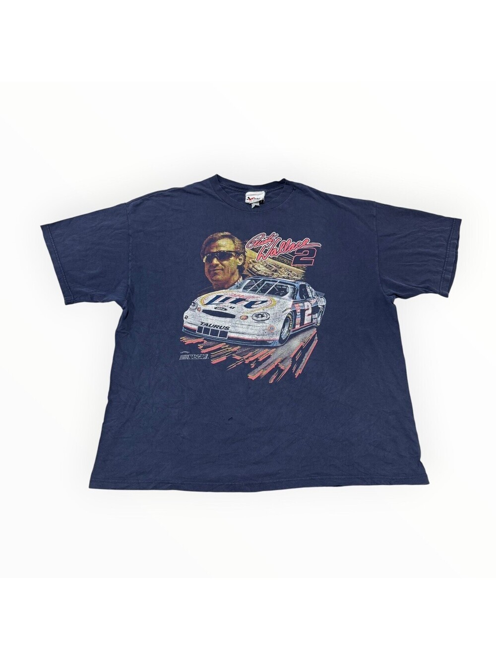 Vintage Rusty Wallace #2 Miller Lite NASCAR Racing T-Shirt Size 2XL Men’s